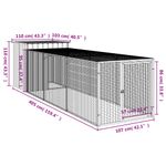Petshop - Accesorii petshop - Culcusuri si custi - Custi interior si exterior - Cotet pui cu incinta gri deschis 110x405x110 cm otel galvanizat - Infinity.ro