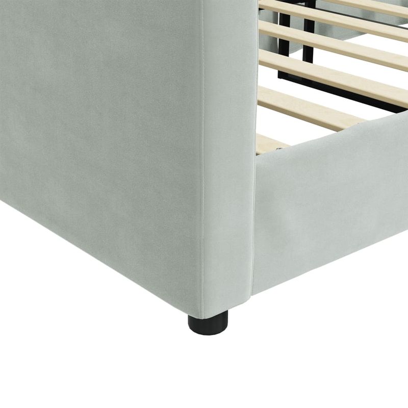 Casa si Gradina - Mobilier - Paturi si accesorii - Paturi - Cadru de pat, gri deschis, 100x200 cm, catifea - Infinity.ro