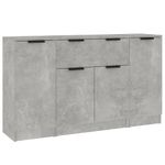 Casa si Gradina - Mobilier - Comode si corpuri - Comode - Servante, 3 piese, gri beton, lemn prelucrat - Infinity.ro