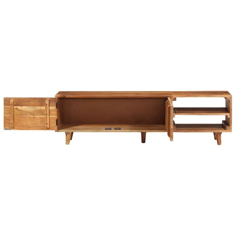 Casa si Gradina - Mobilier - Comode si corpuri - Comode - Comoda TV, lemn masiv acacia cu finisaj tip miere, 140x30x40 cm - Infinity.ro