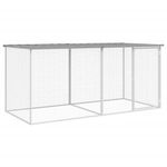Petshop - Accesorii petshop - Culcusuri si custi - Custi interior si exterior - Cotet pui cu acoperis gri deschis 203x98x90 cm otel galvanizat - Infinity.ro