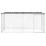 Petshop - Accesorii petshop - Culcusuri si custi - Custi interior si exterior - Cotet pui cu acoperis gri deschis 203x98x90 cm otel galvanizat - Infinity.ro