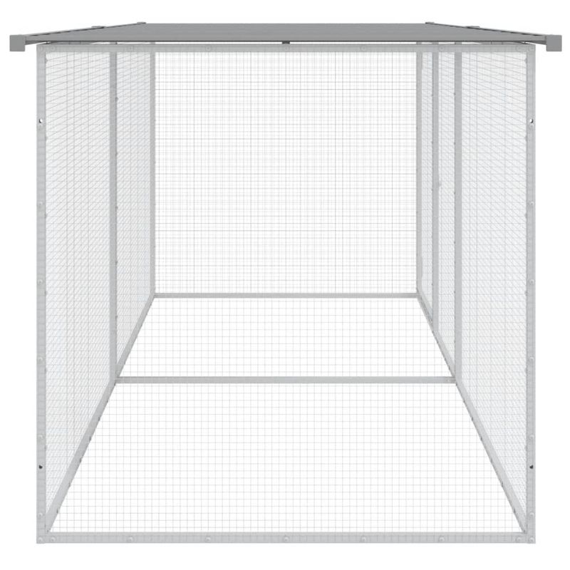 Petshop - Accesorii petshop - Culcusuri si custi - Custi interior si exterior - Cotet pui cu acoperis gri deschis 203x98x90 cm otel galvanizat - Infinity.ro