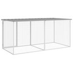 Petshop - Accesorii petshop - Culcusuri si custi - Custi interior si exterior - Cotet pui cu acoperis gri deschis 203x98x90 cm otel galvanizat - Infinity.ro