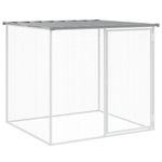 Petshop - Accesorii petshop - Culcusuri si custi - Custi interior si exterior - Cotet pui cu acoperis gri deschis 203x98x90 cm otel galvanizat - Infinity.ro