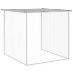 Petshop - Accesorii petshop - Culcusuri si custi - Custi interior si exterior - Cotet pui cu acoperis gri deschis 203x98x90 cm otel galvanizat - Infinity.ro