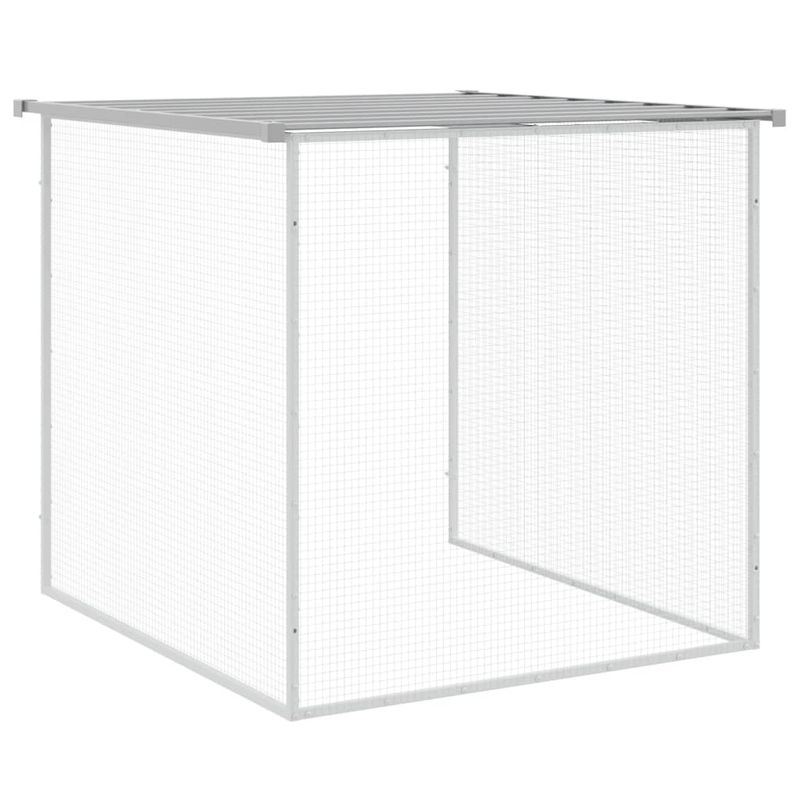 Petshop - Accesorii petshop - Culcusuri si custi - Custi interior si exterior - Cotet pui cu acoperis gri deschis 203x98x90 cm otel galvanizat - Infinity.ro
