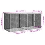 Petshop - Accesorii petshop - Culcusuri si custi - Custi interior si exterior - Cotet pui cu acoperis gri deschis 203x98x90 cm otel galvanizat - Infinity.ro