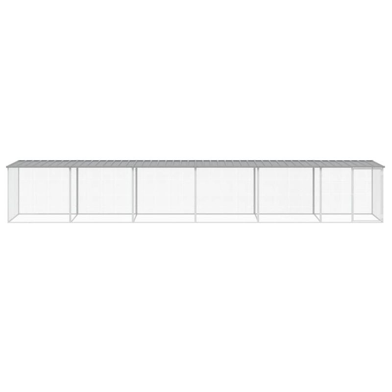 Petshop - Accesorii petshop - Culcusuri si custi - Custi interior si exterior - Cotet pui cu acoperis gri deschis 603x98x90 cm otel galvanizat - Infinity.ro