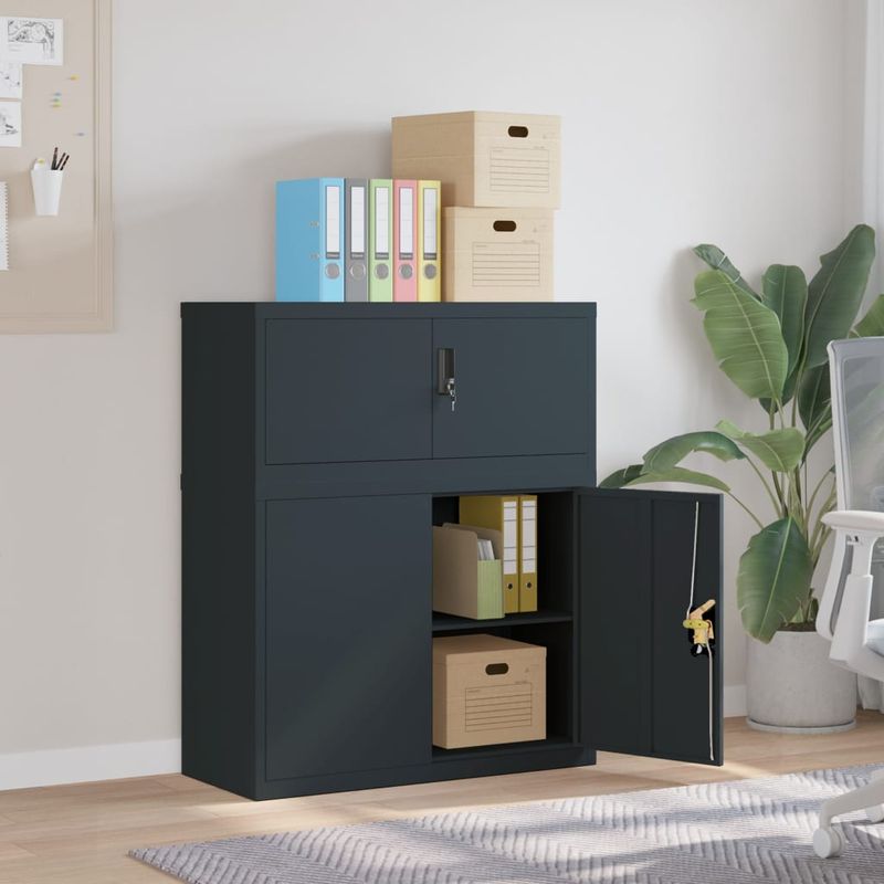 Casa si Gradina - Constructii - Depozitare, transport si protectie - Rafturi, fisete si vestiare - Fiset, antracit, 90x40x110 cm, otel - Infinity.ro