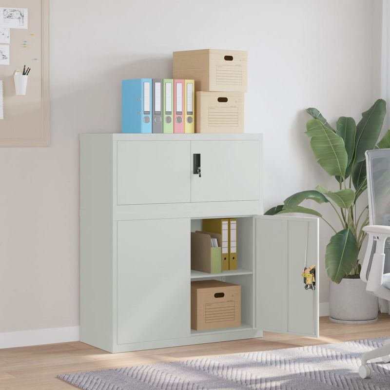 Casa si Gradina - Constructii - Depozitare, transport si protectie - Rafturi, fisete si vestiare - Fiset, gri deschis, 90x40x110 cm, otel - Infinity.ro