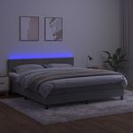 Casa si Gradina - Mobilier - Paturi si accesorii - Paturi - Pat cu arcuri, saltea si LED, gri deschis, 180x200 cm, catifea - Infinity.ro