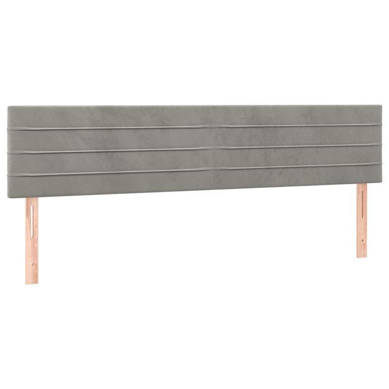Casa si Gradina - Mobilier - Paturi si accesorii - Paturi - Pat cu arcuri, saltea si LED, gri deschis, 180x200 cm, catifea - Infinity.ro