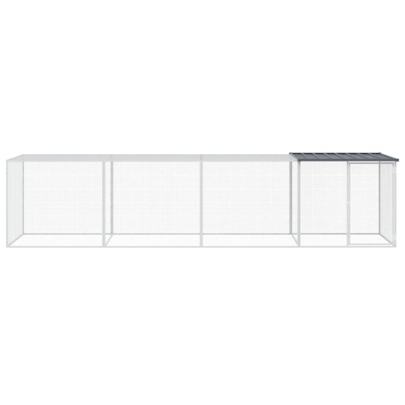 Petshop - Accesorii petshop - Culcusuri si custi - Custi interior si exterior - Cotet pui cu acoperis, antracit, 403x98x90 cm, otel galvanizat - Infinity.ro