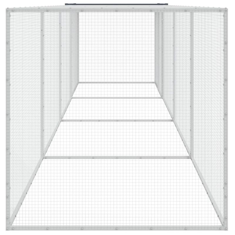 Petshop - Accesorii petshop - Culcusuri si custi - Custi interior si exterior - Cotet pui cu acoperis, antracit, 403x98x90 cm, otel galvanizat - Infinity.ro