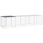 Petshop - Accesorii petshop - Culcusuri si custi - Custi interior si exterior - Cotet pui cu acoperis, antracit, 403x98x90 cm, otel galvanizat - Infinity.ro