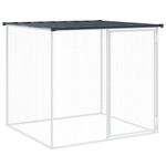 Petshop - Accesorii petshop - Culcusuri si custi - Custi interior si exterior - Cotet pui cu acoperis, antracit, 403x98x90 cm, otel galvanizat - Infinity.ro