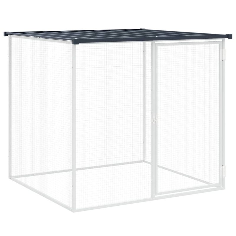 Petshop - Accesorii petshop - Culcusuri si custi - Custi interior si exterior - Cotet pui cu acoperis, antracit, 403x98x90 cm, otel galvanizat - Infinity.ro