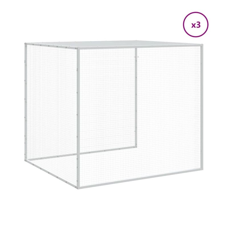 Petshop - Accesorii petshop - Culcusuri si custi - Custi interior si exterior - Cotet pui cu acoperis, antracit, 403x98x90 cm, otel galvanizat - Infinity.ro
