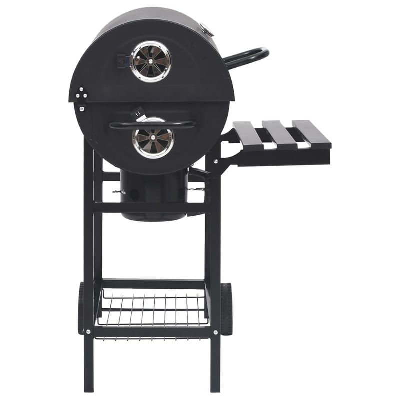 Casa si Gradina - Gradina si terasa - Gratare si accesorii - Gratare de gradina - Gratar tip butoi cu roti si rafturi, negru, 115x85x95 cm, otel - Infinity.ro