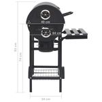 Casa si Gradina - Gradina si terasa - Gratare si accesorii - Gratare de gradina - Gratar tip butoi cu roti si rafturi, negru, 115x85x95 cm, otel - Infinity.ro