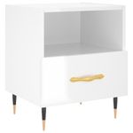 Casa si Gradina - Mobilier - Comode si corpuri - Noptiere - Noptiera, alb extralucios, 40x35x47,5 cm, lemn compozit - Infinity.ro