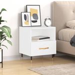 Casa si Gradina - Mobilier - Comode si corpuri - Noptiere - Noptiera, alb extralucios, 40x35x47,5 cm, lemn compozit - Infinity.ro