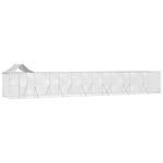 Petshop - Accesorii petshop - Culcusuri si custi - Custi interior si exterior - Padoc exterior cu acoperis argintiu 14x2x2,5 m otel galvanizat - Infinity.ro
