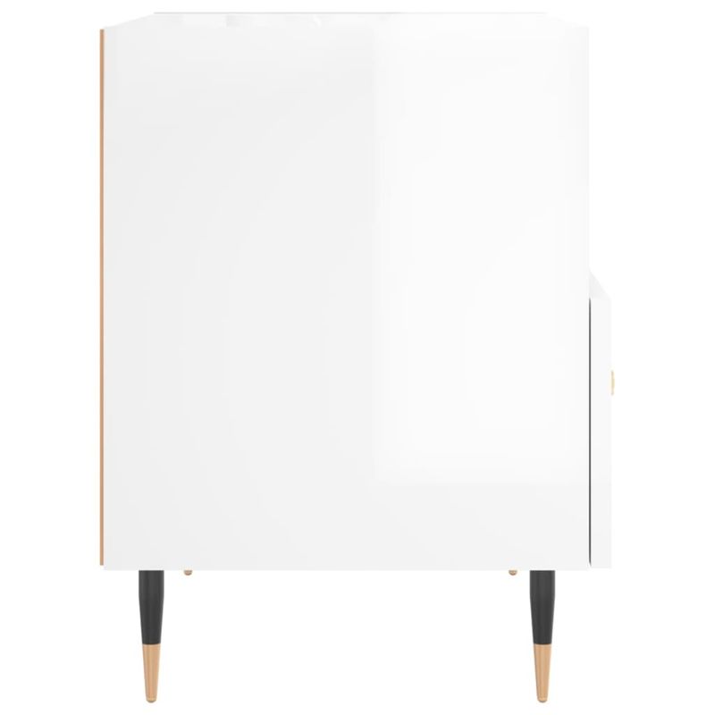 Casa si Gradina - Mobilier - Comode si corpuri - Noptiere - Noptiera, alb extralucios, 40x35x47,5 cm, lemn compozit - Infinity.ro