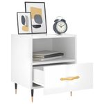 Casa si Gradina - Mobilier - Comode si corpuri - Noptiere - Noptiera, alb extralucios, 40x35x47,5 cm, lemn compozit - Infinity.ro
