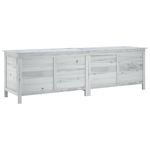 Casa si Gradina - Gradina si terasa - Mobilier exterior - Dulapuri si lazi depozitare exterior - Lada depozitare de gradina alb 198,5x50x56,5 cm lemn masiv brad - Infinity.ro