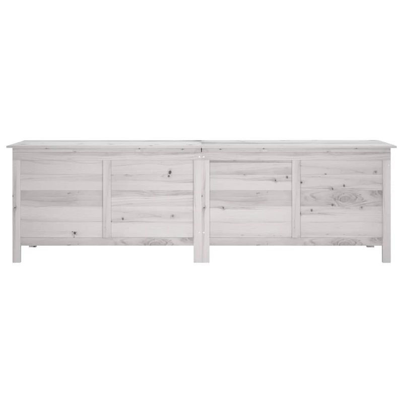Casa si Gradina - Gradina si terasa - Mobilier exterior - Dulapuri si lazi depozitare exterior - Lada depozitare de gradina alb 198,5x50x56,5 cm lemn masiv brad - Infinity.ro