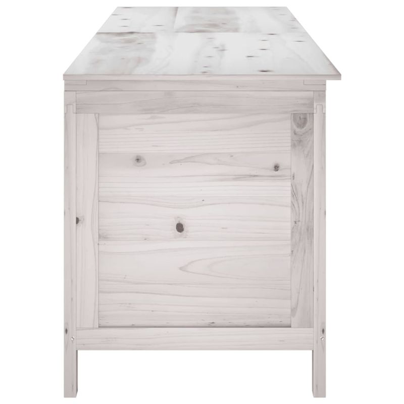 Casa si Gradina - Gradina si terasa - Mobilier exterior - Dulapuri si lazi depozitare exterior - Lada depozitare de gradina alb 198,5x50x56,5 cm lemn masiv brad - Infinity.ro