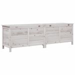 Casa si Gradina - Gradina si terasa - Mobilier exterior - Dulapuri si lazi depozitare exterior - Lada depozitare de gradina alb 198,5x50x56,5 cm lemn masiv brad - Infinity.ro