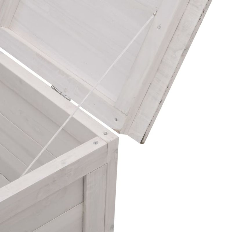 Casa si Gradina - Gradina si terasa - Mobilier exterior - Dulapuri si lazi depozitare exterior - Lada depozitare de gradina alb 198,5x50x56,5 cm lemn masiv brad - Infinity.ro