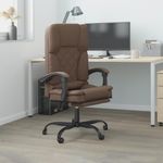 Casa si Gradina - Mobilier - Scaune si fotolii - Scaune - Scaun de birou rabatabil cu masaj, maro, piele ecologica - Infinity.ro
