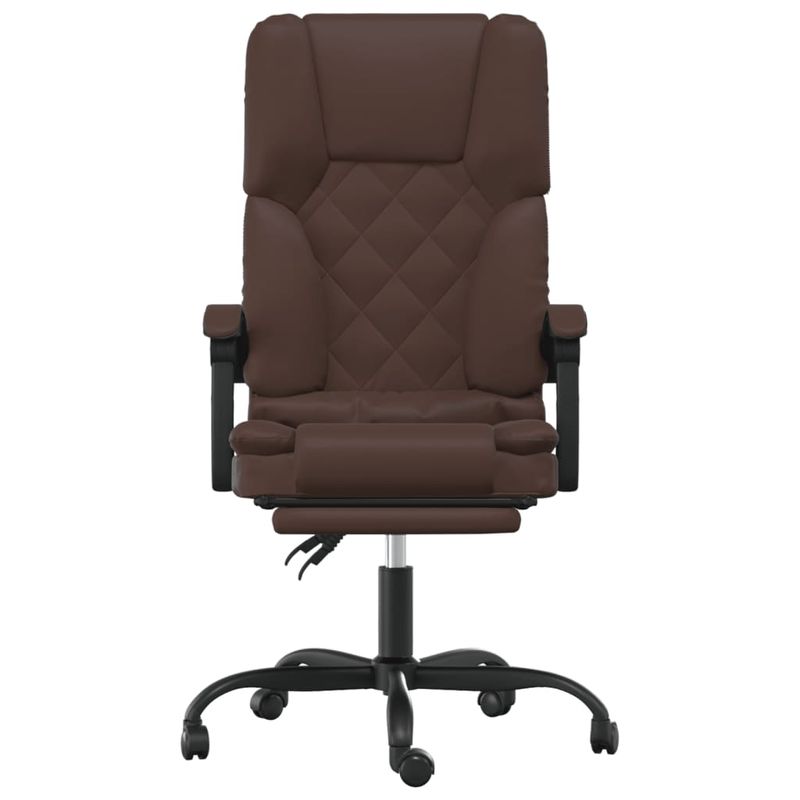 Casa si Gradina - Mobilier - Scaune si fotolii - Scaune - Scaun de birou rabatabil cu masaj, maro, piele ecologica - Infinity.ro