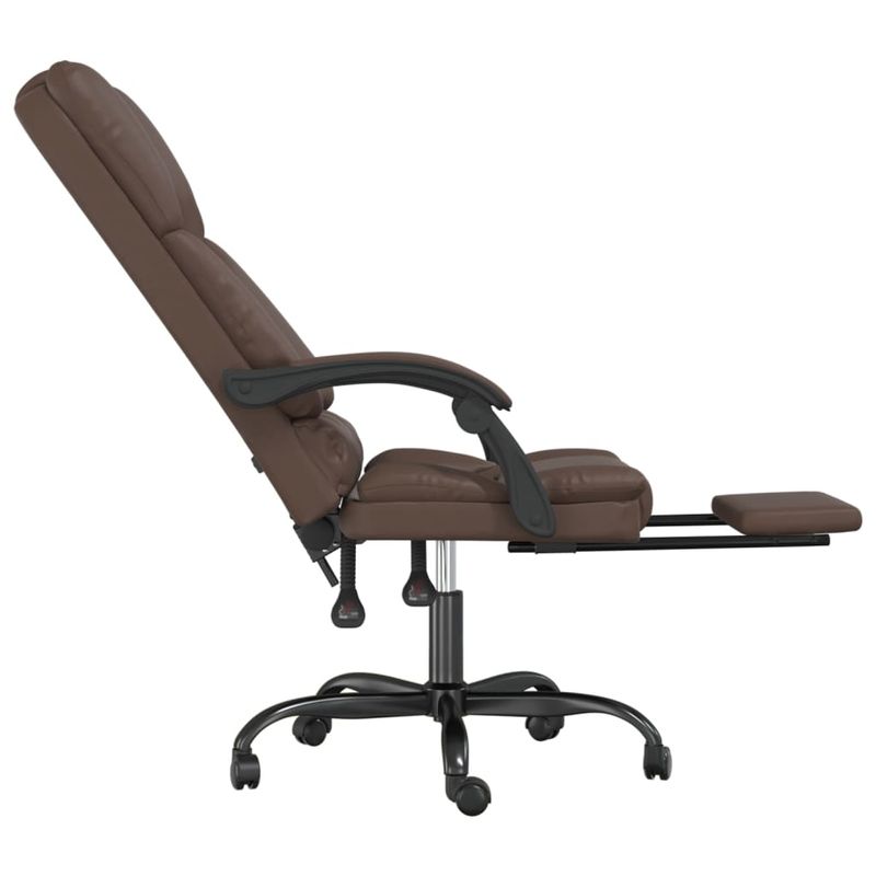 Casa si Gradina - Mobilier - Scaune si fotolii - Scaune - Scaun de birou rabatabil cu masaj, maro, piele ecologica - Infinity.ro