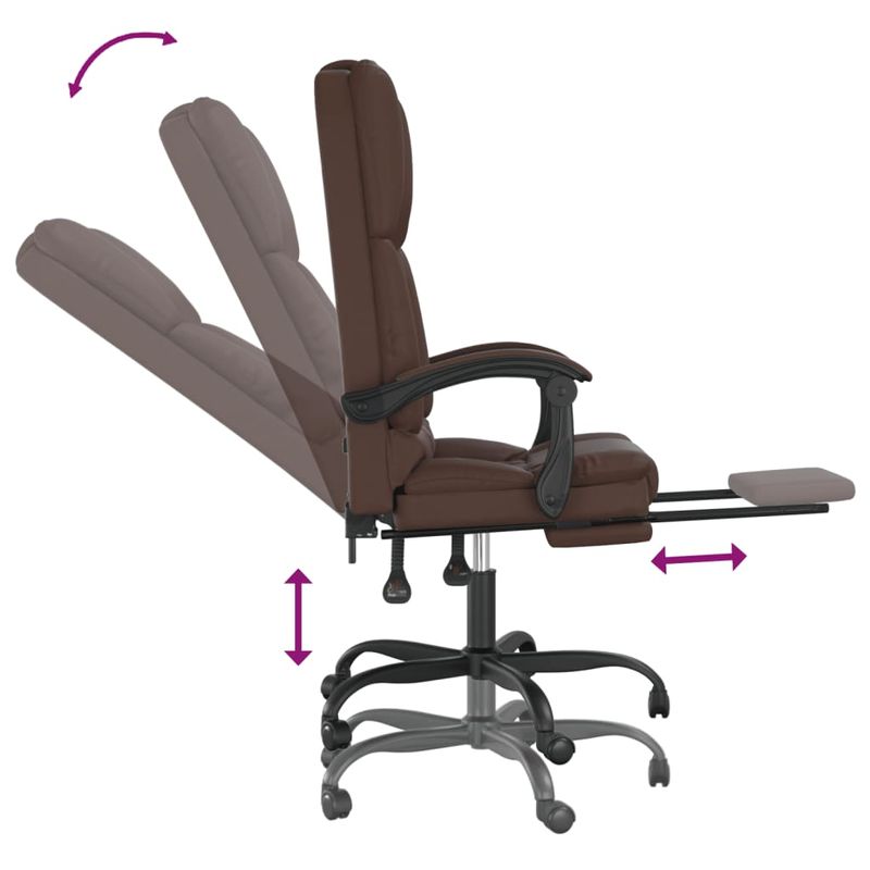 Casa si Gradina - Mobilier - Scaune si fotolii - Scaune - Scaun de birou rabatabil cu masaj, maro, piele ecologica - Infinity.ro