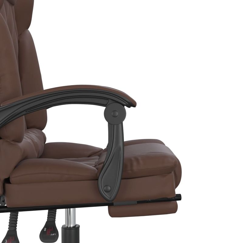 Casa si Gradina - Mobilier - Scaune si fotolii - Scaune - Scaun de birou rabatabil cu masaj, maro, piele ecologica - Infinity.ro