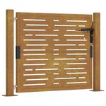 Casa si Gradina - Constructii - Usi interior, exterior si garaj - Usi garaj - Poarta pentru gradina, 105x80 cm, otel corten, dreptunghiuri - Infinity.ro