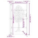 Casa si Gradina - Constructii - Usi interior, exterior si garaj - Usi garaj - Poarta de gradina, 105x205 cm, otel corten, model copac - Infinity.ro