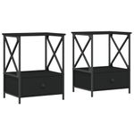 Casa si Gradina - Mobilier - Comode si corpuri - Noptiere - Noptiere, 2 buc., negru, 50x41x65 cm, lemn compozit - Infinity.ro