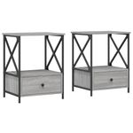 Casa si Gradina - Mobilier - Comode si corpuri - Noptiere - Noptiere, 2 buc., gri sonoma, 50x41x65 cm, lemn compozit - Infinity.ro