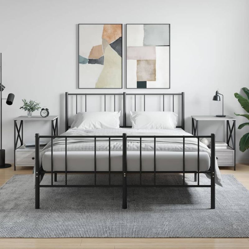 Casa si Gradina - Mobilier - Comode si corpuri - Noptiere - Noptiere, 2 buc., gri sonoma, 50x41x65 cm, lemn compozit - Infinity.ro