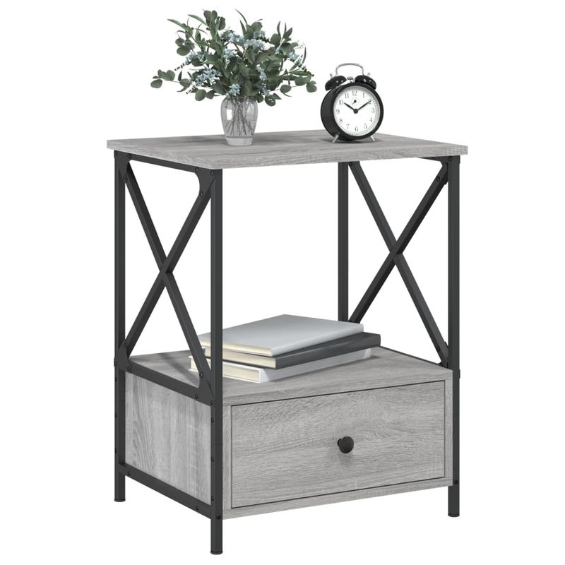 Casa si Gradina - Mobilier - Comode si corpuri - Noptiere - Noptiere, 2 buc., gri sonoma, 50x41x65 cm, lemn compozit - Infinity.ro