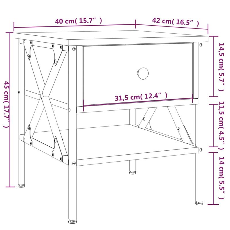 Casa si Gradina - Mobilier - Comode si corpuri - Noptiere - Noptiere, 2 buc., stejar sonoma, 40x42x45 cm, lemn compozit - Infinity.ro
