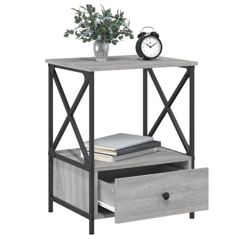 Casa si Gradina - Mobilier - Comode si corpuri - Noptiere - Noptiere, 2 buc., gri sonoma, 50x41x65 cm, lemn compozit - Infinity.ro