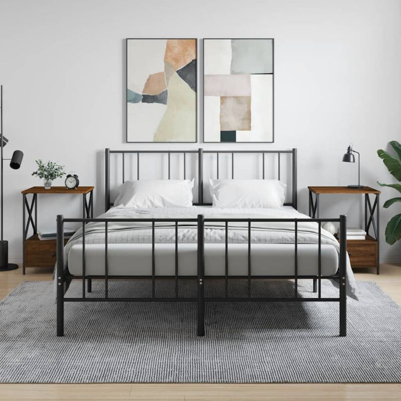 Casa si Gradina - Mobilier - Comode si corpuri - Noptiere - Noptiere, 2 buc., stejar maro, 50x41x65 cm, lemn compozit - Infinity.ro