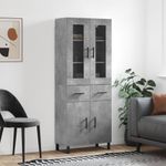 Casa si Gradina - Mobilier - Comode si corpuri - Corpuri bucatarie - Dulap inalt, gri beton, 69,5x34x180, lemn compozit - Infinity.ro